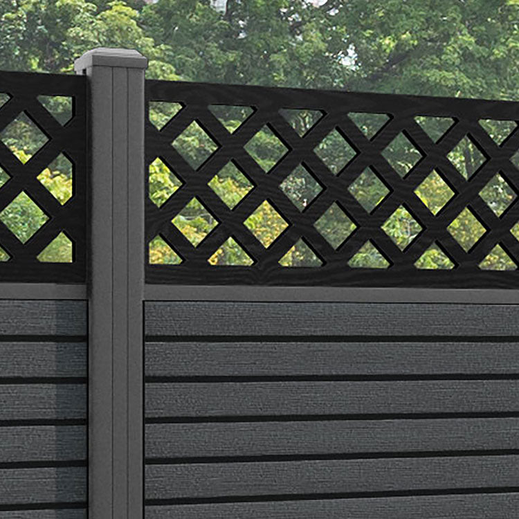Hudson Hive Fence Panel - Dark Grey - with our aluminium posts