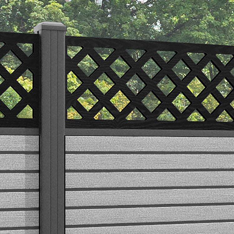 Hudson Hive Fence Panel - Light Grey - with our aluminium posts