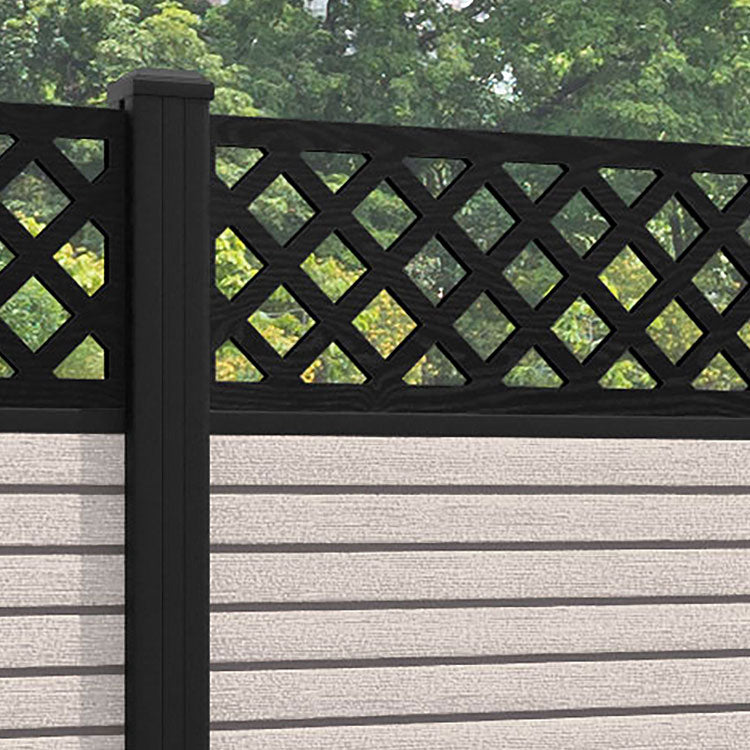 Hudson Hive Fence Panel - Mid Stone - with our aluminium posts