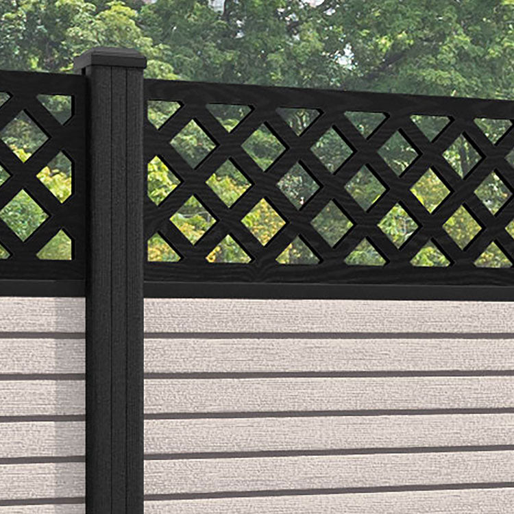 Hudson Hive Fence Panel - Mid Stone - with our composite posts