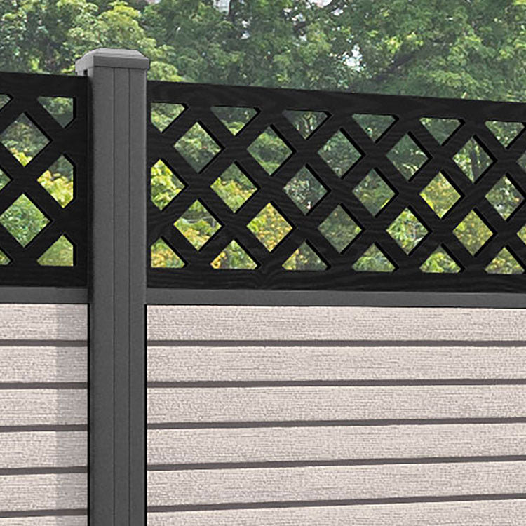 Hudson Hive Fence Panel - Mid Stone - with our aluminium posts
