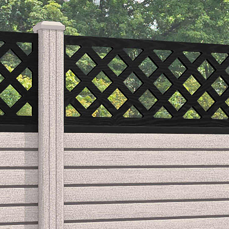 Hudson Hive Fence Panel - Mid Stone - with our composite posts