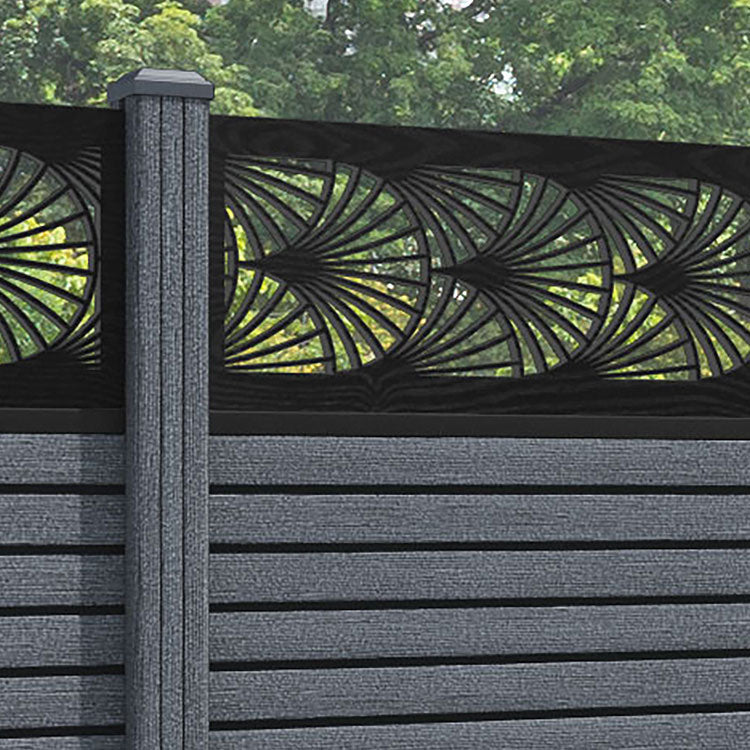 Hudson Laurel Fence Panel - Anthracite - with our composite posts