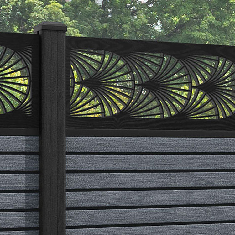 Hudson Laurel Fence Panel - Anthracite - with our composite posts