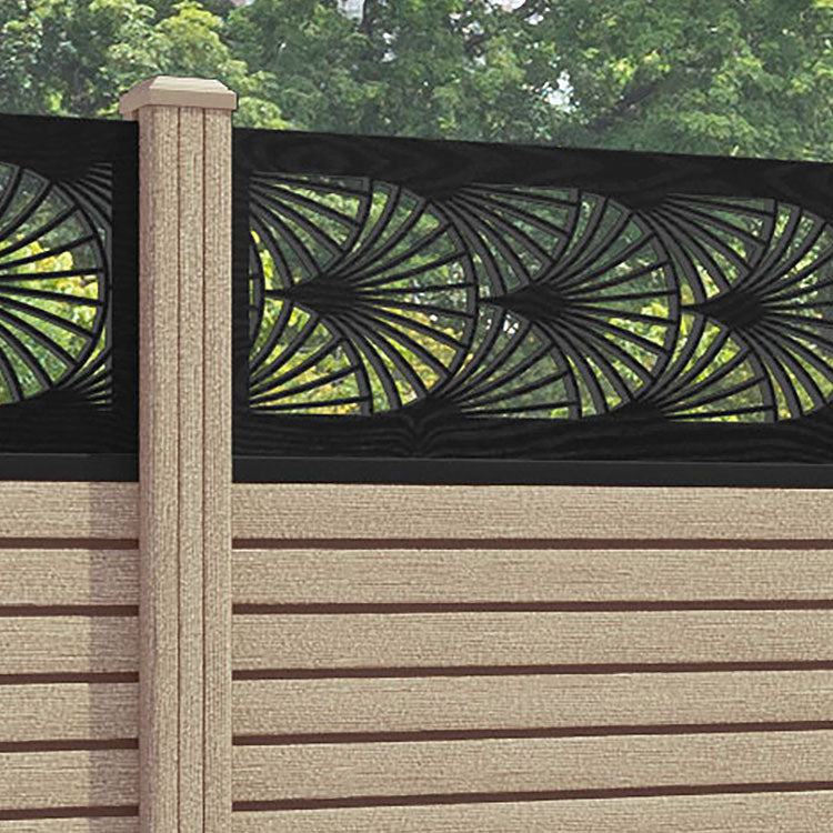 Hudson Laurel Fence Panel - Light Oak - with our composite posts