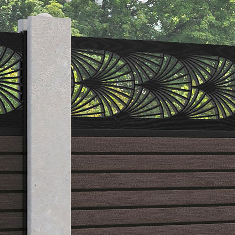 Hudson Laurel Fence Panel - Mid Brown - for existing concrete posts
