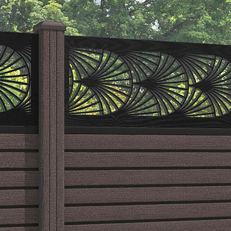 Hudson Laurel Fence Panel - Mid Brown - with our composite posts