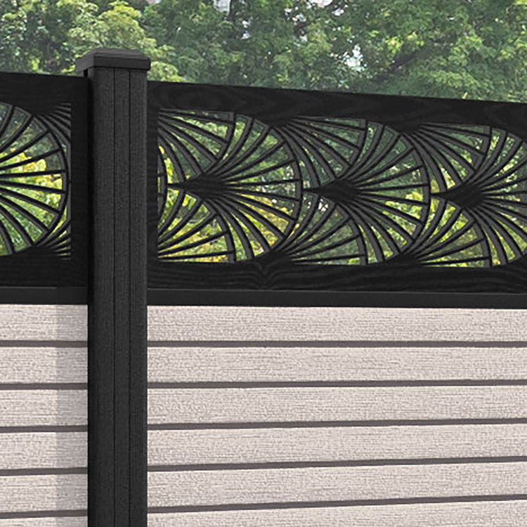 Hudson Laurel Fence Panel - Mid Stone - with our composite posts