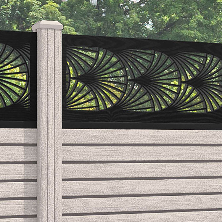 Hudson Laurel Fence Panel - Mid Stone - with our composite posts