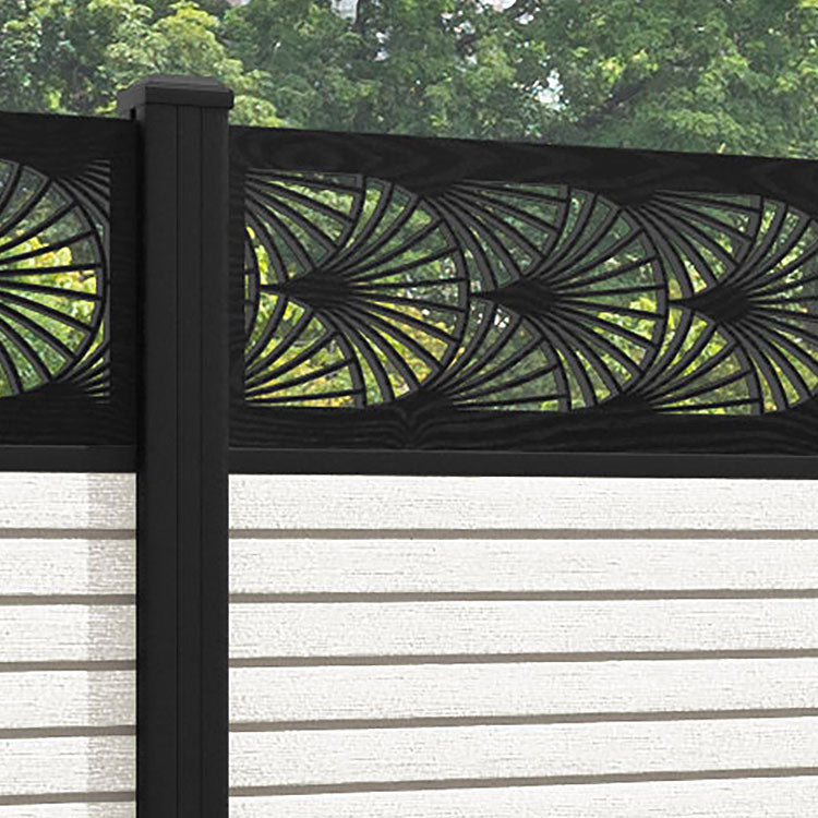 Hudson Laurel Fence Panel - Light Stone - with our aluminium posts