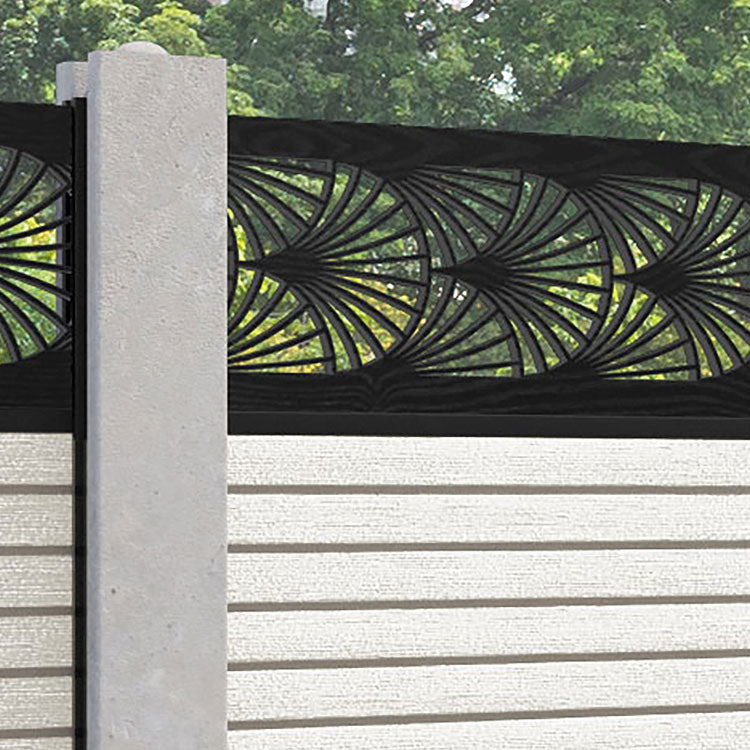 Hudson Laurel Fence Panel - Light Stone - for existing concrete posts