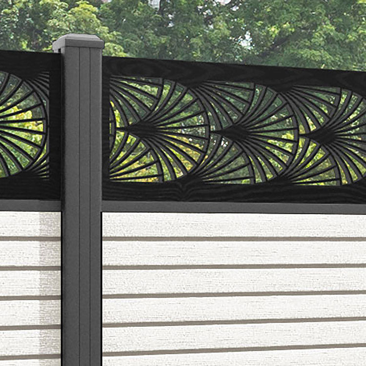 Hudson Laurel Fence Panel - Light Stone - with our aluminium posts