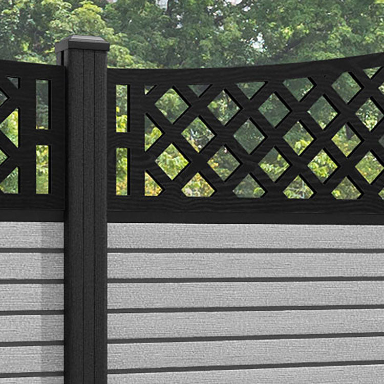 Hudson Oxford Curved Top Fence Panel - Light Grey - with our composite posts