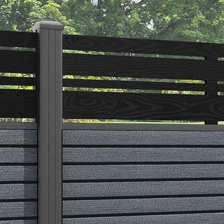 Hudson Linea Fence Panel - Anthracite - with our aluminium posts