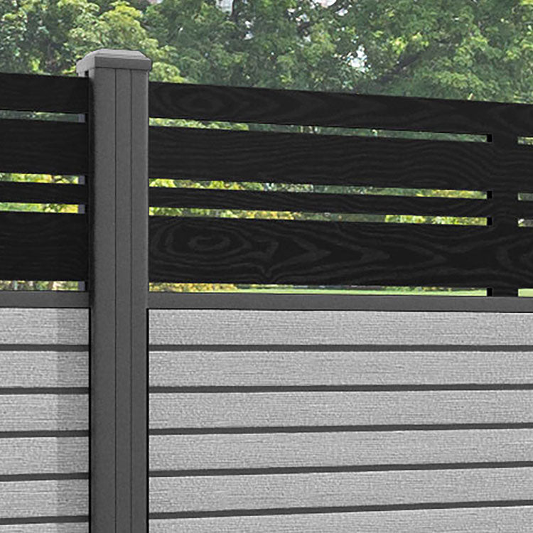Hudson Linea Fence Panel - Light Grey - with our aluminium posts