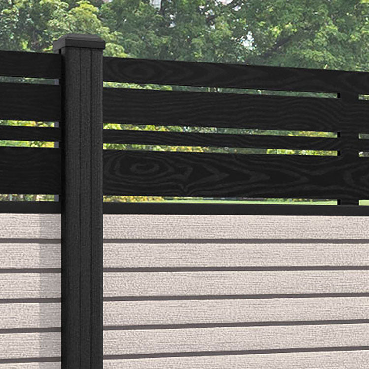 Hudson Linea Fence Panel - Mid Stone - with our composite posts