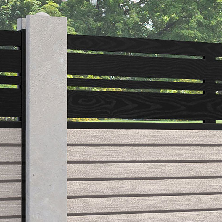 Hudson Linea Fence Panel - Mid Stone - for existing concrete posts