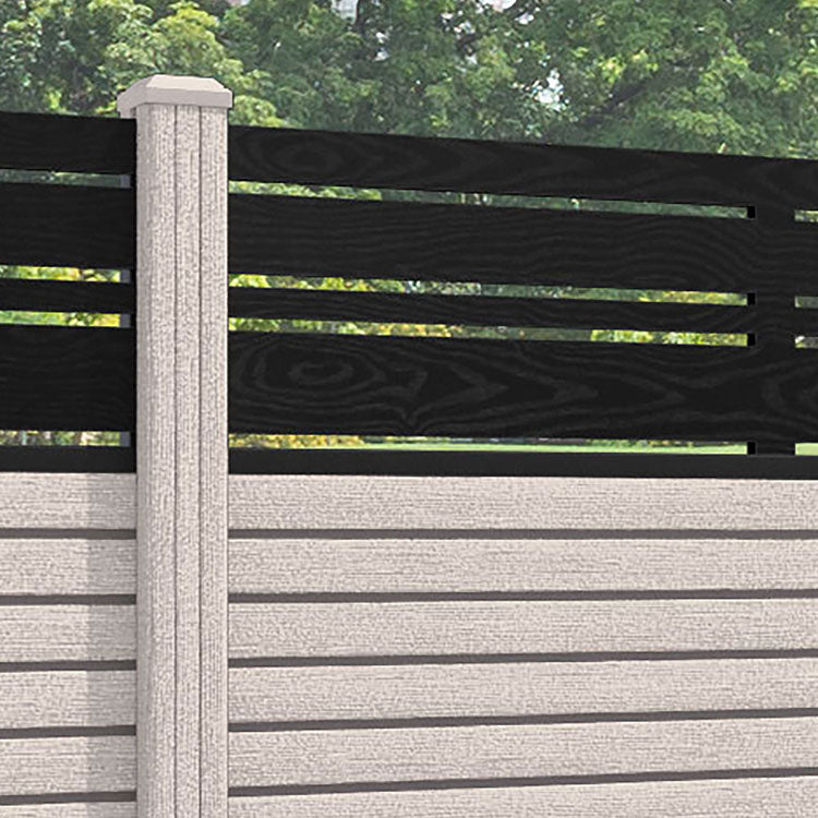 Hudson Linea Fence Panel - Mid Stone - with our composite posts
