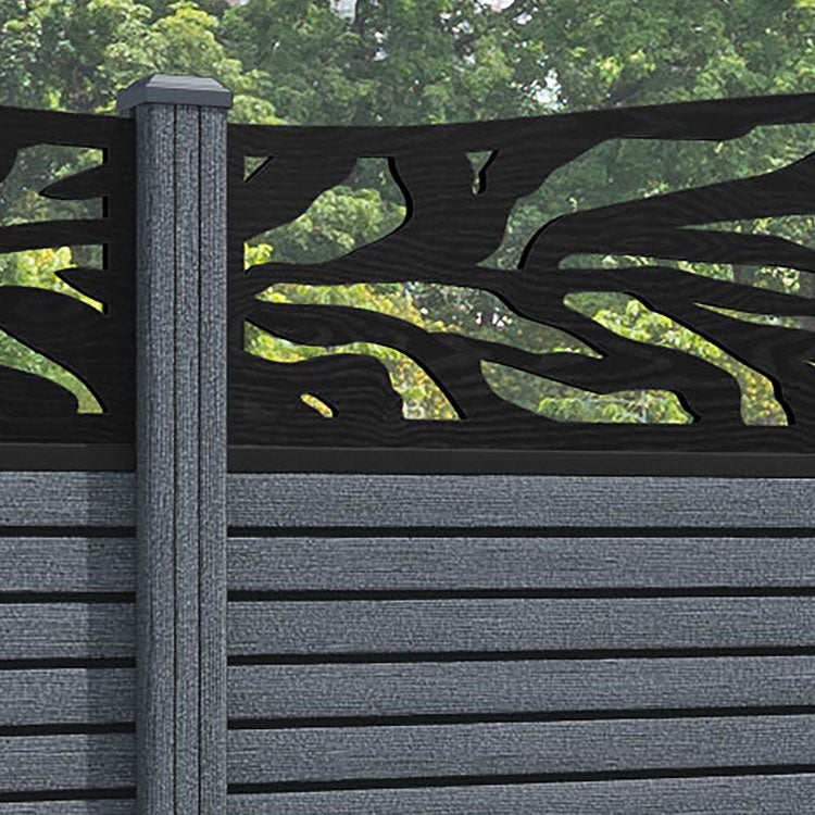 Hudson Malawi Curved Top Fence Panel - Anthracite - with our composite posts