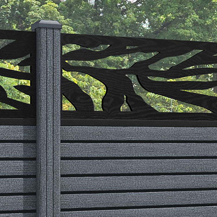 Hudson Malawi Fence Panel - Anthracite - with our composite posts