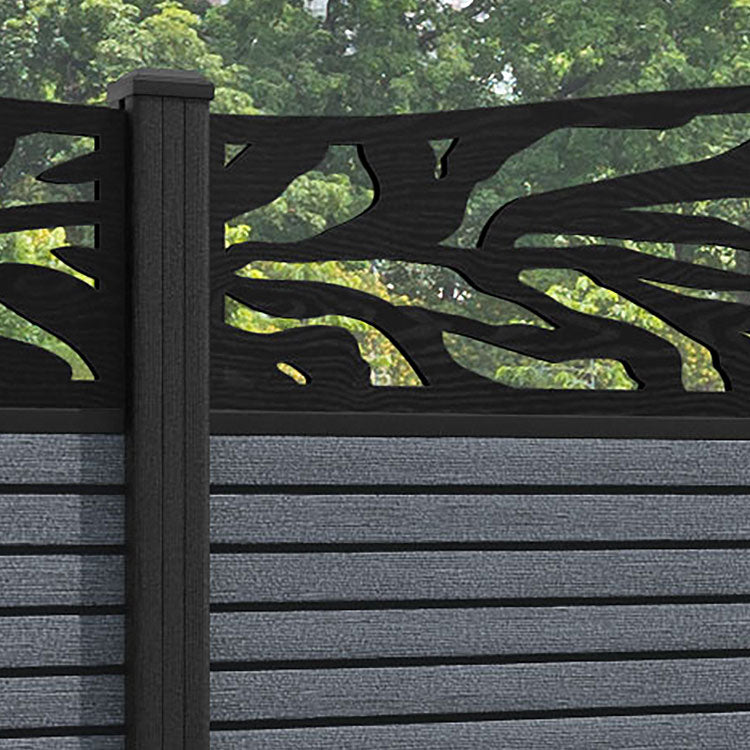 Hudson Malawi Curved Top Fence Panel - Anthracite - with our composite posts