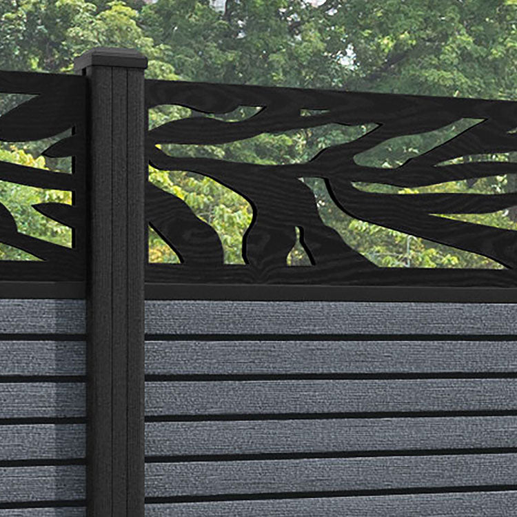 Hudson Malawi Fence Panel - Anthracite - with our composite posts