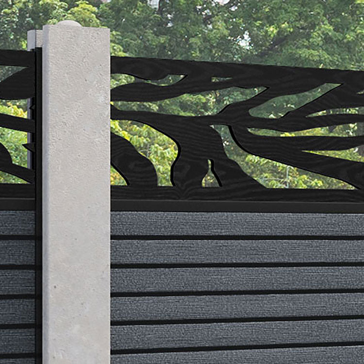 Hudson Malawi Fence Panel - Anthracite - for existing concrete posts