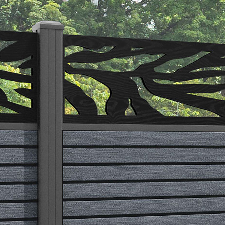 Hudson Malawi Fence Panel - Anthracite - with our aluminium posts