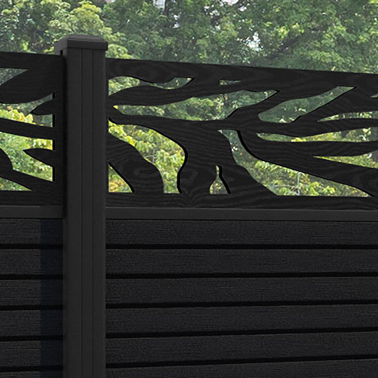 Hudson Malawi Fence Panel - Black - with our aluminium posts