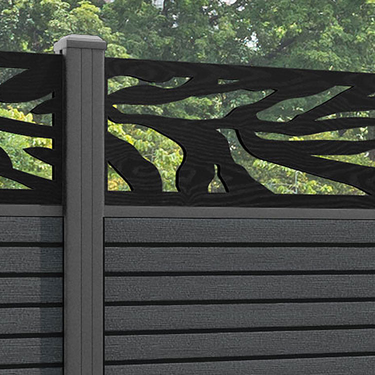 Hudson Malawi Fence Panel - Dark Grey - with our aluminium posts
