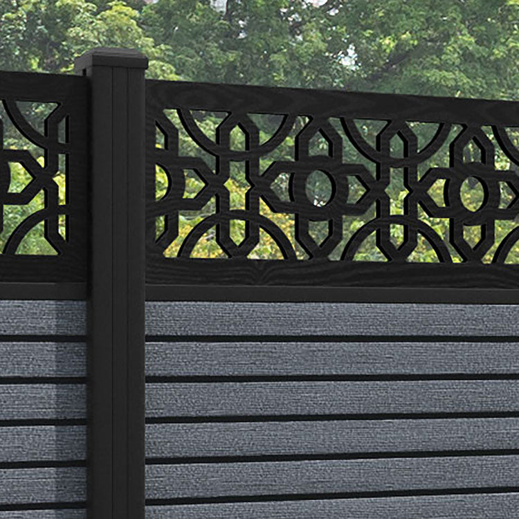 Hudson Nabila Fence Panel - Anthracite - with our aluminium posts