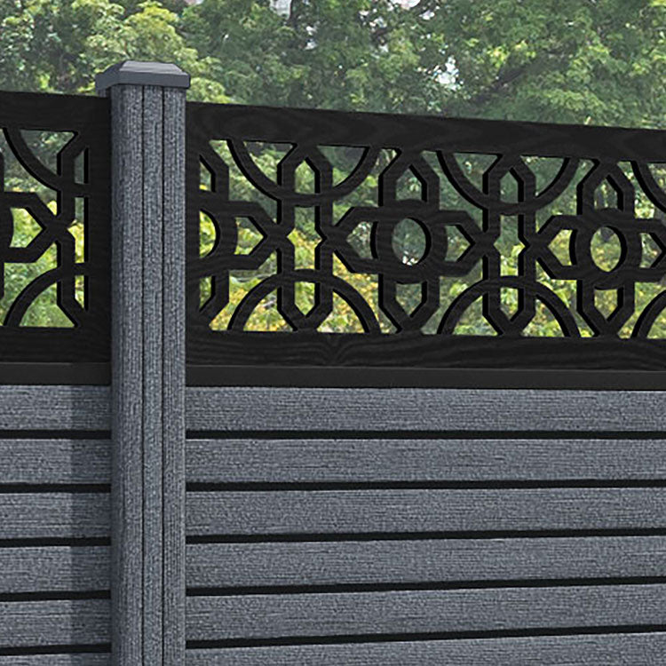 Hudson Nabila Fence Panel - Anthracite - with our composite posts