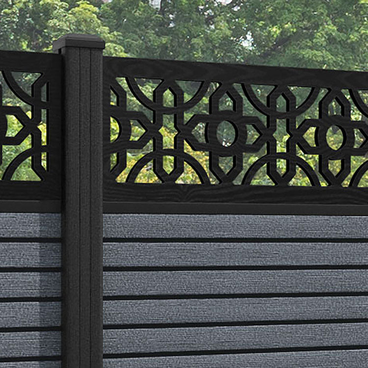 Hudson Nabila Fence Panel - Anthracite - with our composite posts