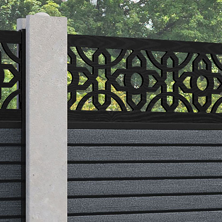 Hudson Nabila Fence Panel - Anthracite - for existing concrete posts