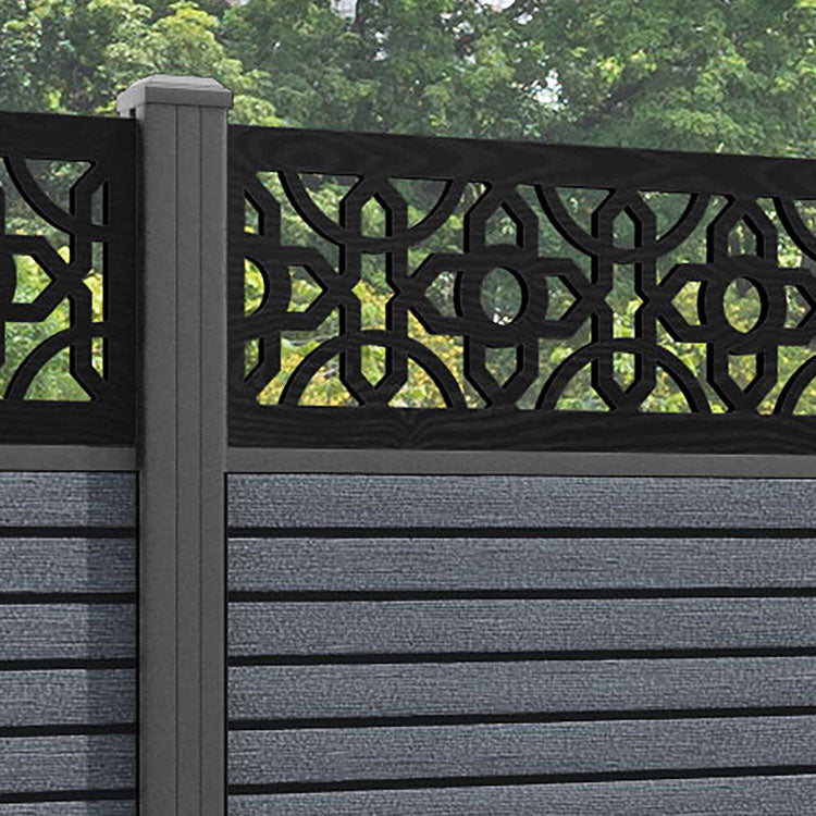 Hudson Nabila Fence Panel - Anthracite - with our aluminium posts