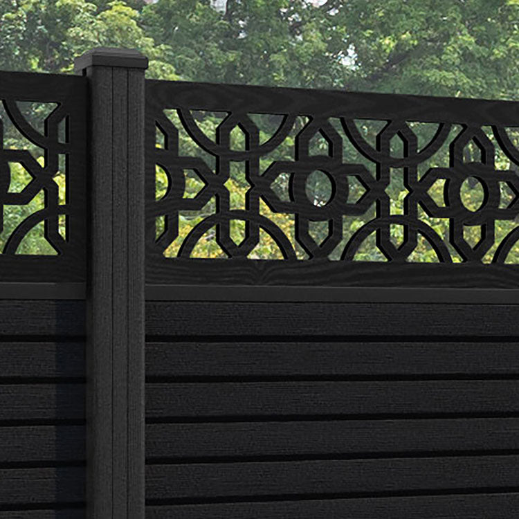 Hudson Nabila Fence Panel - Black - with our composite posts