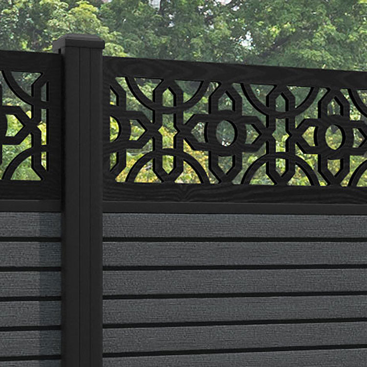 Hudson Nabila Fence Panel - Dark Grey - with our aluminium posts