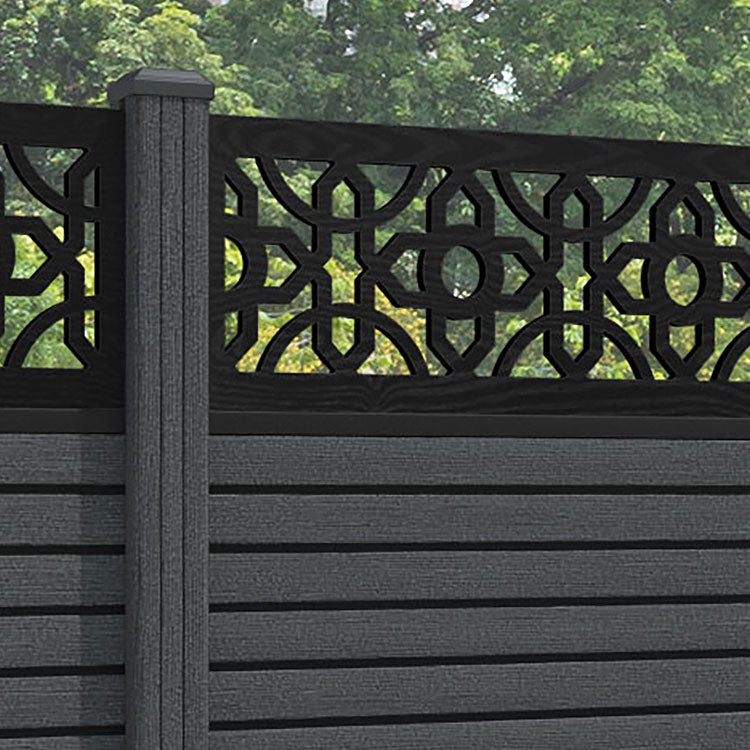 Hudson Nabila Fence Panel - Dark Grey - with our composite posts