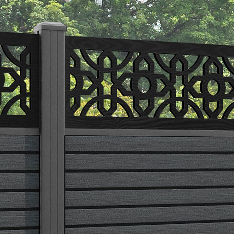 Hudson Nabila Fence Panel - Dark Grey - with our aluminium posts