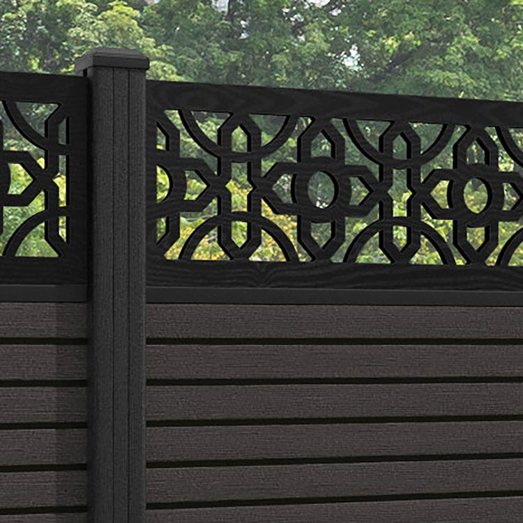 Hudson Nabila Fence Panel - Dark Oak - with our composite posts