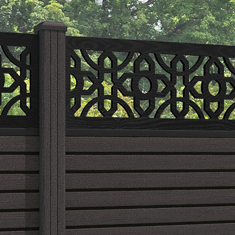 Hudson Nabila Fence Panel - Dark Oak - with our composite posts
