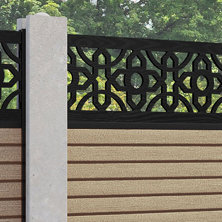 Hudson Nabila Fence Panel - Light Oak - for existing concrete posts