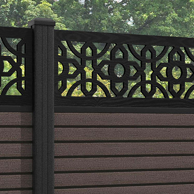 Hudson Nabila Fence Panel - Mid Brown - with our composite posts