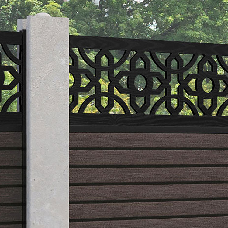 Hudson Nabila Fence Panel - Mid Brown - for existing concrete posts