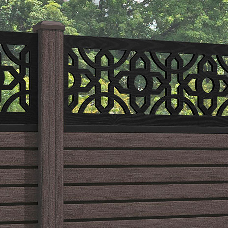 Hudson Nabila Fence Panel - Mid Brown - with our composite posts