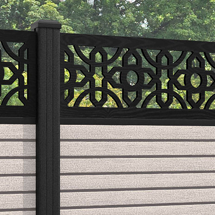 Hudson Nabila Fence Panel - Mid Stone - with our composite posts