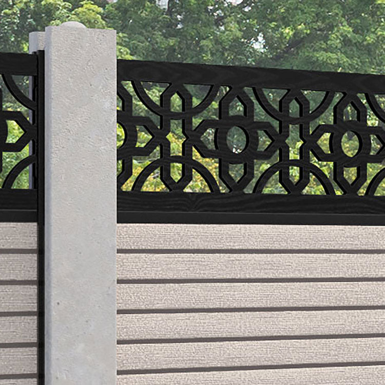 Hudson Nabila Fence Panel - Mid Stone - for existing concrete posts