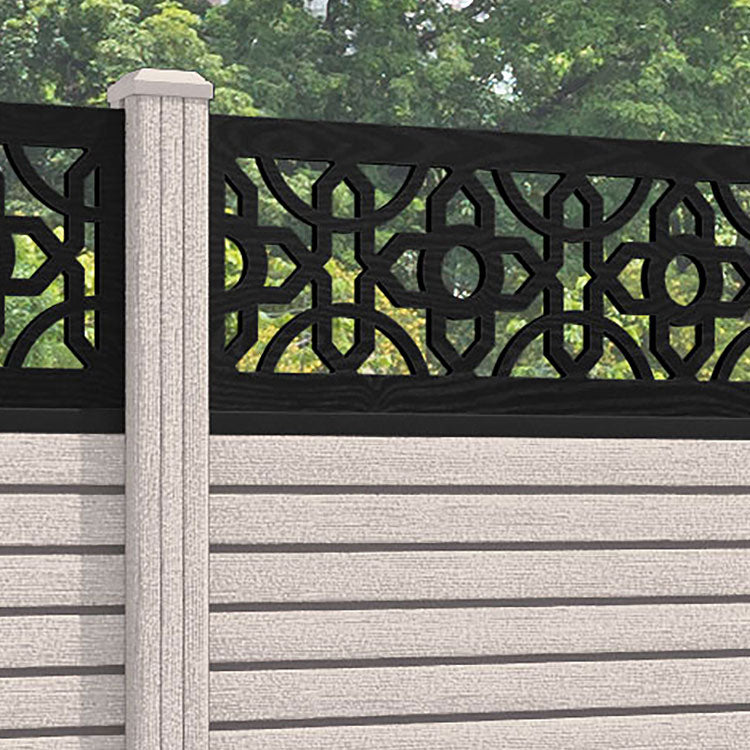 Hudson Nabila Fence Panel - Mid Stone - with our composite posts