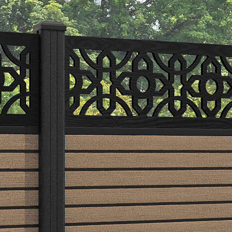 Hudson Nabila Fence Panel - Teak - with our composite posts