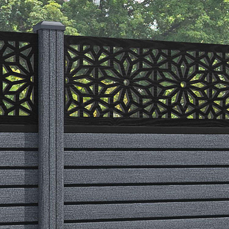 Hudson Narwa Fence Panel - Anthracite - with our composite posts